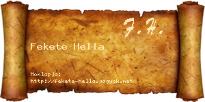 Fekete Hella névjegykártya