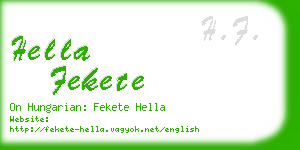 hella fekete business card